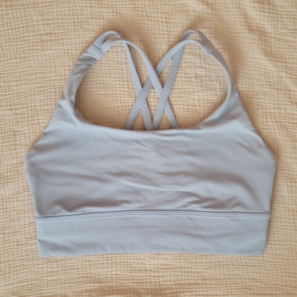 lululemon athletica Other - Lululemon Energy Bra Longline *Medium Support, B–D Cups Light Blue Size 8 Stains